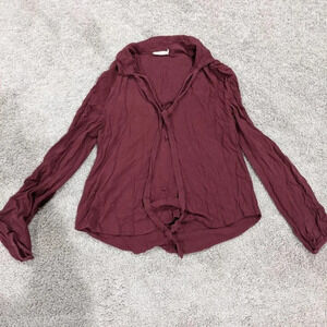 Chloe & Katie‎ Maroon Tie Front Blouse Size Small from